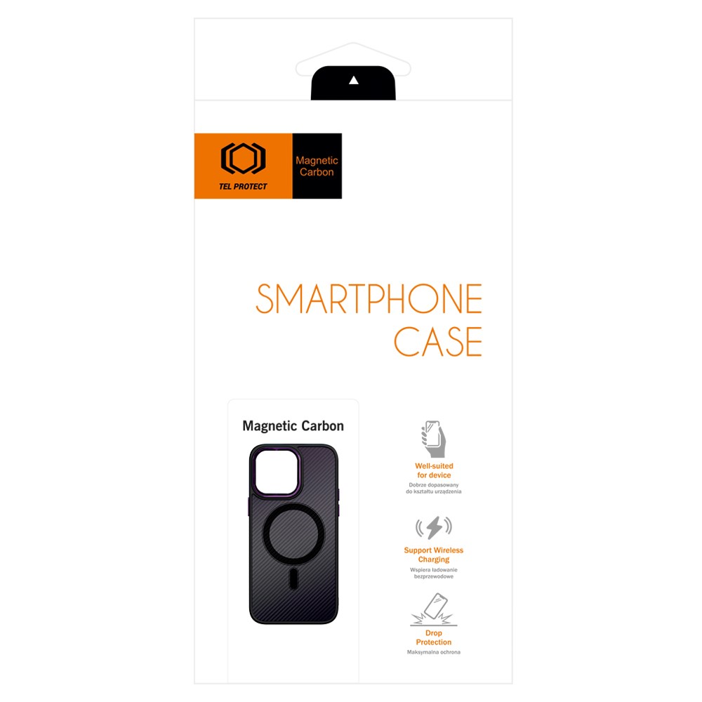 Husa Carbon Magnetica TelProtect pentru Iphone 15 Negru-Mov - 2 | YEO